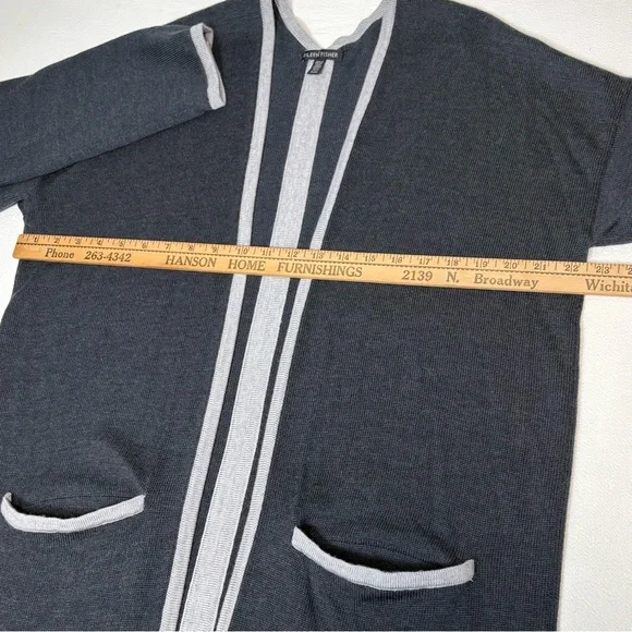 Eileen Fisher merino wool cardigan long duster versatile sustainable womens sz M - Picture 10 of 12